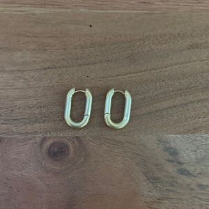 Madewell Polished Gold Oval Link Huggie Earrings